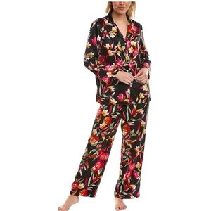 Natori Black Floral Pajama Set